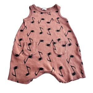 Picnik boys musical notes waffle organic cotton ropmper size 18 months